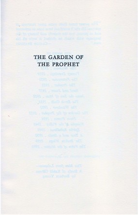 THE GARDEN OF THE PROPHET