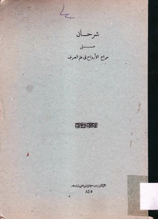 شرحان على مراح الأرواح في علم الصرف